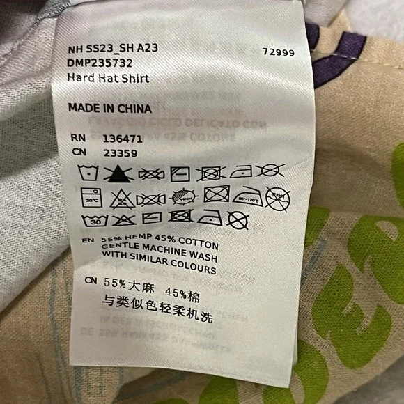 Deus Ex Machina Customs Super OK Hawaiian Shirt Riders Hemp Men's Size Small S - Picture 10 of 14